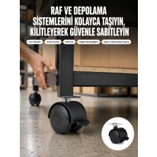 Uravas Store 6 cm Kilitli Tekerlek Ayak 4 Adet Sehpa ve Ekipman Uyumlu