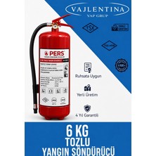 Vallentina 6 kg Kuru Kimyevi Tozlu Yangın Söndürme Cihazı Tse-Hyb Belgeli Yüksek Performanslı