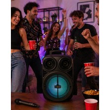 Armüz Kablosuz Karaoke Hoparlör Mikrofonlu Rgb Işıklı 6.5 Inç Bluetooth Speaker Taşınabilir