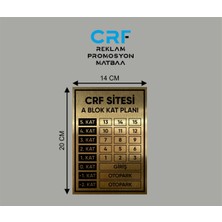 CRF Reklam Promosyon Matbaa Gold Asansör / Bina / Site Kat Planı Alüminyum Arkası Yapışkanlı 14X20 cm