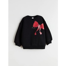 Lc Waikiki Yeni Sezon Fiyonk Baskılı Kız Çocuk Kalın Sweatshirt