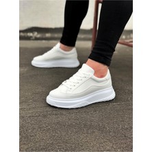 Joy Ayakkabı JY507 Alone Bağcıklı Cilt Erkek Günlük Sneaker Ayakkabı Cbt Beyaz