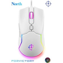 North Air White Rgb Kablolu Profesyonel Oyuncu Mouse (Kdo)