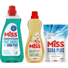 Miss Sıvı Çamaşır Deterjanı Arap Sabunu ve Soda Etkili 1500 ml + Arap Sabunu 1l + Soda Plus 500 gr