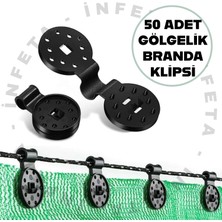 İnfeta 50 Adet - File, Branda, Güneşlik, Karavan Çadırı, Muşamba Klipsi - Sabitleme Kelepçesi