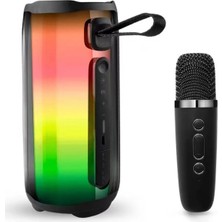 Uravas Store Mey Ithalat®  Pluse 5 Mikrofonlu Rgb Kablosuz Hoparlör - Siyah