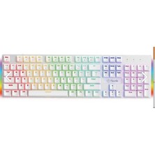 North Shield White Red Switch Türkçe Q Rgb Beyaz Mekanik Gaming Klavye (Kdo)