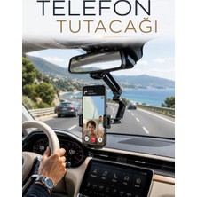 ALK Araç Içi Dikiz Aynası Telefon Tutucu 360° Döner Ayarlanabilir Katlanabilir