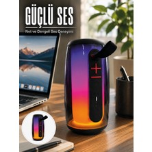 Tech Butiq Rgb Işıklı Bluetooth Hoparlör Güçlü Ses Type-C Şarjlı Taşınabilir Kablosuz Speaker