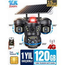 Sonreir RX66G 3 Kameralı 4G Solar Güvenlik Kamerası 120GB Sim Kart Dahil Gece Görüşlü Güneş Panelli Kamera