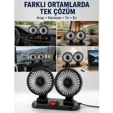 ALK Araç Karavan ve Tır Için Çift Fanlı Mini Vantilatör