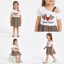 Diji Baby 1/4 Yaş Kalp Bakılı Lastik Askılı Çocuk Elbisesi