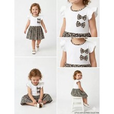 Diji Baby 1/4 Yaş Çift Fiyonklu Leopar Baskılı Çocuk Elbisesi