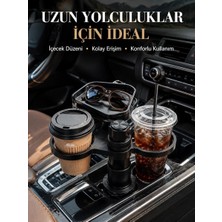 ALK Ayarlanabilir Araç Bardaklık Aparatı Çift Içecek ve Tepsili Tasarım