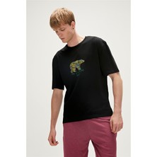 Bad Bear Re-Finger Recycle Siyah T-Shirt Baskılı Erkek Tişört