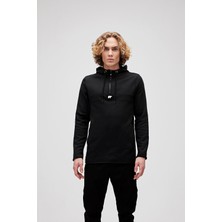 Bad Bear Defence Half-Zip Hoodie Erkek Siyah Sweatshirt 19.02.27.027-C01
