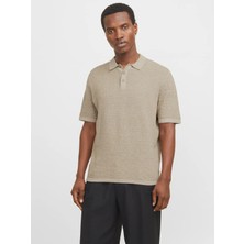 Jack Jones Jjegeorge Knıt Polo Ss Sn Erkek Bej Tshirt 12268281-06