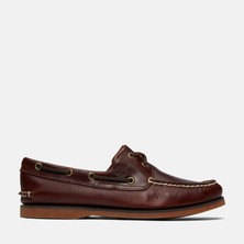 Timberland 2 Eye Boat Erkek Ayakkabı Düz Taban Renk: Root Beer Smooth Malzeme ile Şık Tasarım