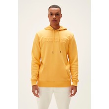 Bad Bear Erkek Kapüşonlu Sarı Pucker Bear Sweatshirt Rahat Kesim Desenli Sezonluk