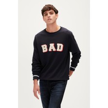 Bad Bear Felt Crewneck Erkek Lacivert Sweatshirt 23.02.12.013-C07