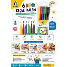 Adel Keçeli Kalem 6 Renk Dayanıklı ve Parlak Renklerle Kağıt ve Karton İçin Uygun