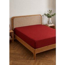 Bella Maison Premium Tencel Çift Kişilik Lastikli Saten Çarşaf Bordo (160x200x35 cm)
