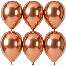 BeySüS Bakır Renk Lateks krom Balon (30 cm) - 6 Adet