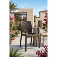 Estelia Netaks Efes (Rattan) Sandalye Ekonomik Ürün 4'lü Takım