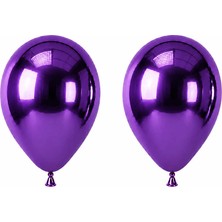 BeySüS Mor Renk Lateks krom Balon (45 cm) - 2 Adet