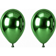 BeySüS Yeşil Renk Lateks krom Balon (45 cm) - 2 Adet