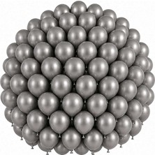 BeySüS Gümüş Renk Lateks Pastel Balon (30 cm) - 100 Adet