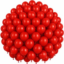 BeySüS Kırmızı Renk Lateks Pastel Balon (30 cm) - 100 Adet
