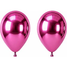 BeySüS Pembe Renk Lateks krom Balon (45 cm) - 2 Adet