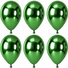 BeySüS Yeşil Renk Lateks krom Balon (30 cm) - 6 Adet