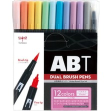 Tombow : Ab-T : Dual Brush Pen Grafik Kalemi Seti : 12 Renk (Pastel Renkler)