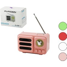 Uravas Store Wireless Hoparlör - Speaker - Radyo Işıklı USB Şarjlı Renkli Kasa - Bronz Çerçeve USB - Dc 5V - Tf