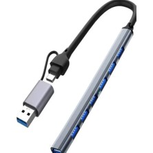 Renas Store ZR288 7 Port ADS303/D Type-C USB Metal USB Hub