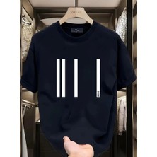 Tarz Yeri Kadın Kısa Kol Yazlık Tişört Bisiklet Yaka Baskılı Oversize T-Shirt - Siyah