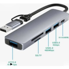 Renas Store Airsky HC13FL 5 In 1 USB Type-C 2 In 1 Çevirici