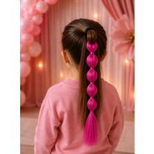 Rhea & Co. Balon Pony Koyu Pembe Kız Çocuk Saç Tokası – 50 cm (1 Adet)