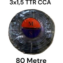 Ms 3x1,5 Ttr Cca Siyah Renk Kablo 80 Metre