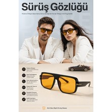 Transformacion Parlama Önleyici Gece Sürüş Gözlüğü - Anti-Fog Sis ve Far Işığı Engelleyici Sarı Camlı Siyah Kemik Çerçeveli Sürüş Görüş Gözlüğü 723382