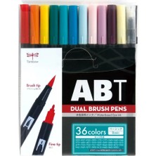 Tombow : Ab-T : Dual Brush Pen Grafik Kalemi Seti : 36 Renk (Temel Renkler)