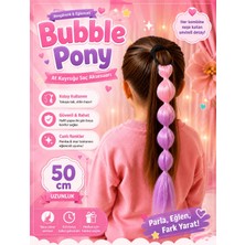 Rhea & Co. Balon Pony Pembe-Lila Ombre Kız Çocuk Saç Tokası – 50 cm (1 Adet)