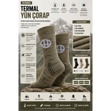 Oil Company Haki Termal Yün Çorap Unisex