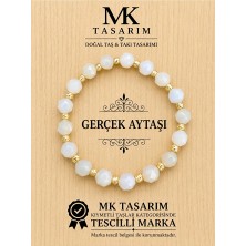 Mk Tasarım Gerçek Aytaşı Bileklik MK.7000.843- Rahatlık-Dinginlik-Enerji- Stres Bilekliği