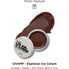Leef Lip & Cheek Balm Champ | Espresso Dudak & Yanak Balmı | 3’ü 1 Arada Krem Allık & Tint