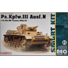 Dragon 6956 1/35 Ölçek, Pz.Kpfw.III Ausf.N 501. Alay (Tunus 1942/43) Tankı Plastik Model Kiti
