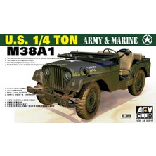 AFV Club AF35S17 1/35 Ölçek, U.S. 1/4 ton M38A1 Army & Marine Askeri Araç, Plastik Model kiti