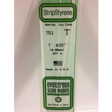 Evergreen 761 0.88X355 Mm. T Profil Polistren Çubuk-4 Adet- Beyaz